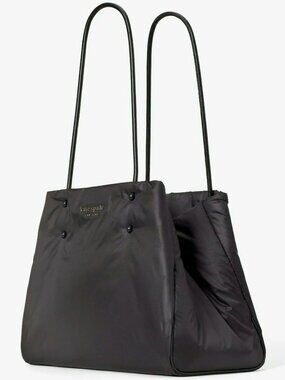 S Kate Spade Everything Puffy Large Black Nylon Tote PXR00275 NWT $198 Retail
